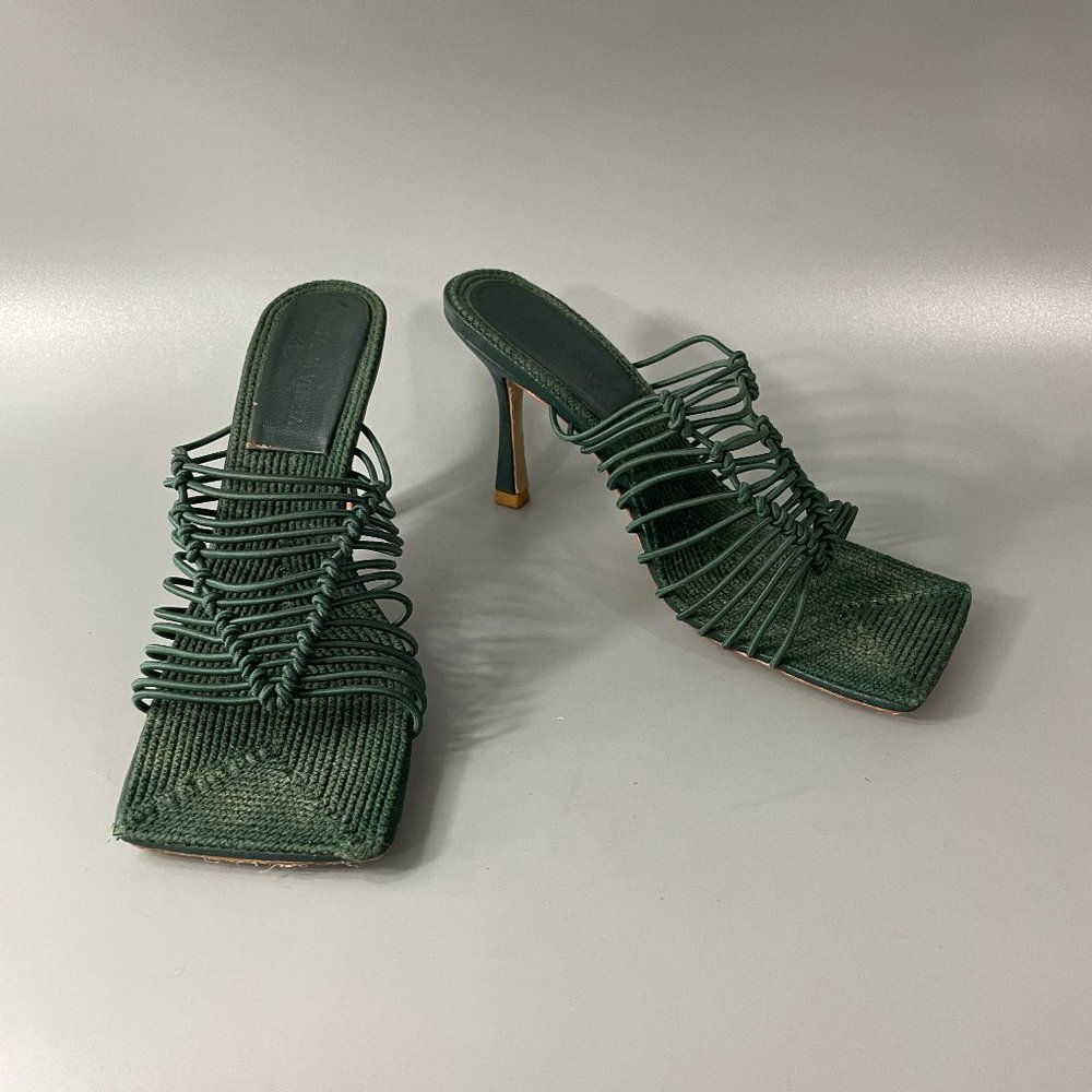 Bottega Veneta Green Heeled Sandals